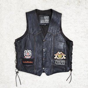 Harley Patch Leather Biker Vest